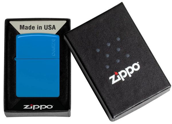 Zippo Lighter - Sky Blue Matte w  Zippo Logo For Sale - Image 2