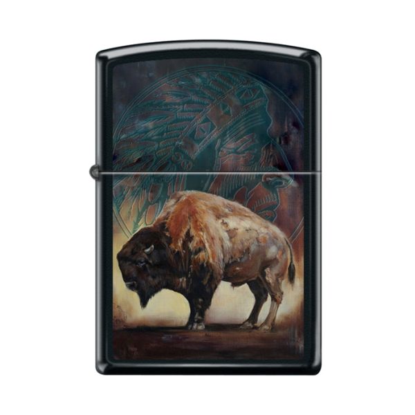 Zippo Lighter - Black Light Bison on Sale