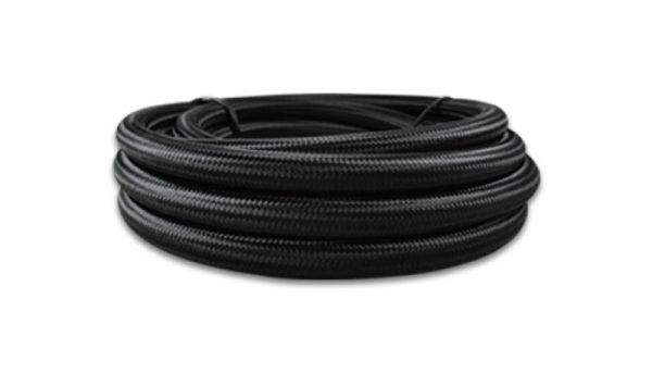 Vibrant -8 AN Black Nylon Braided Flex Hose w  PTFE liner (20FT long) Online