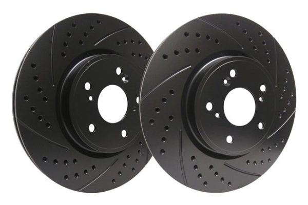 SP Performance Double Drilled and Slotted Rotors with ZRC Coating | Front Pair (Evo 8 9) Cheap